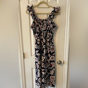 Floral Cotton Midi Dress Med